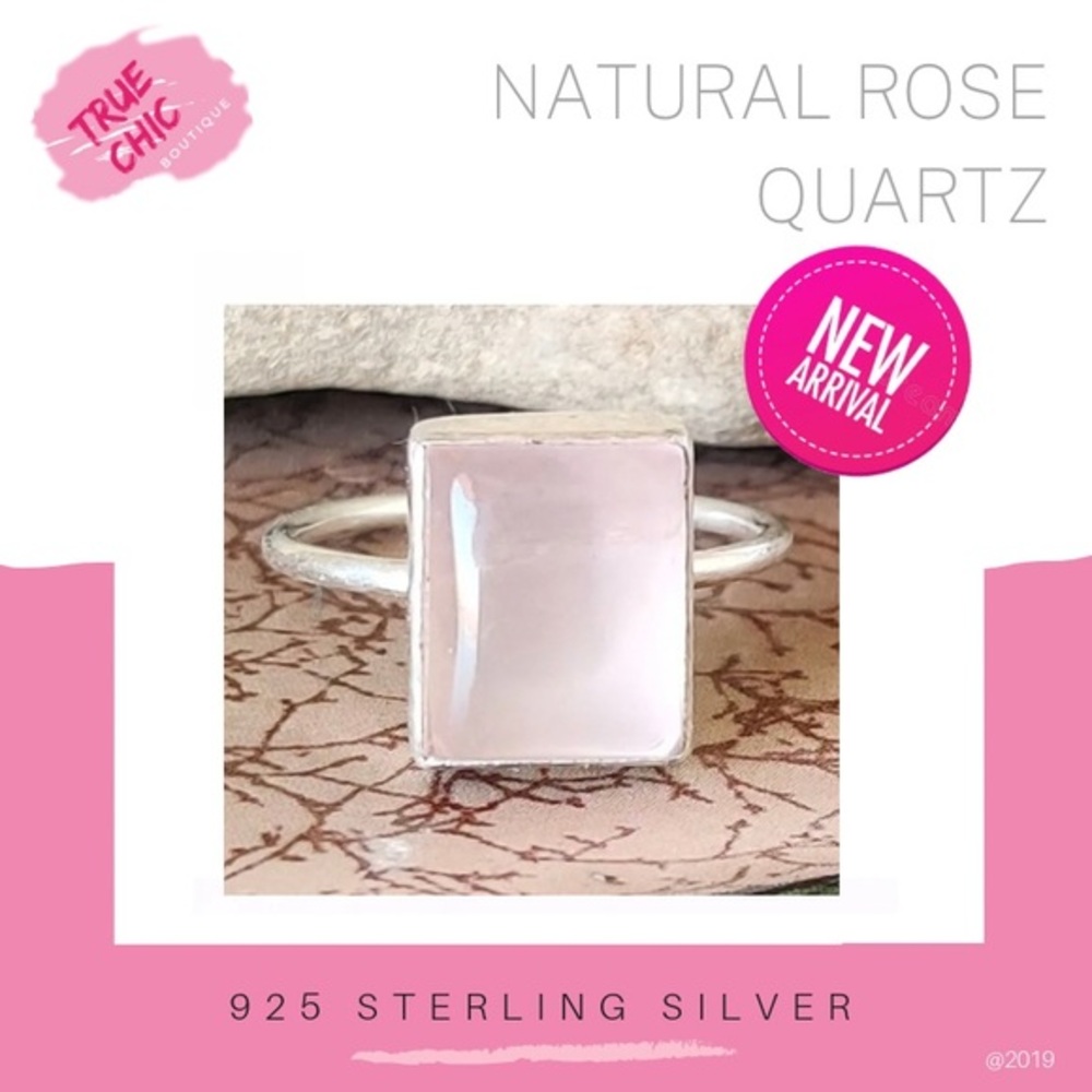 Natural Rose Quartz Ring